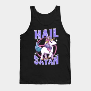 Cute & Funny Hail Satan Unicorn Satanic Metal Pun Tank Top